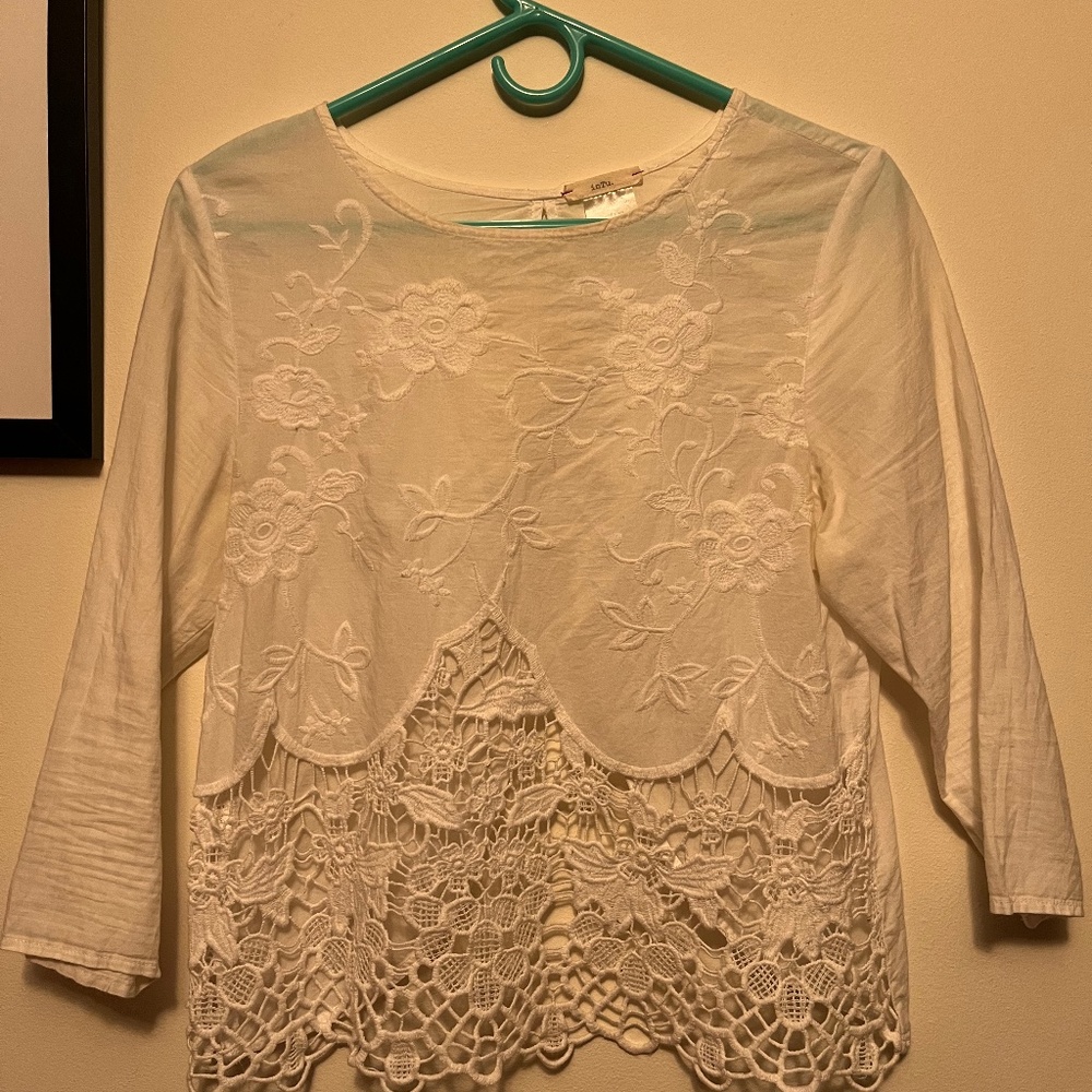Embroidered open back top